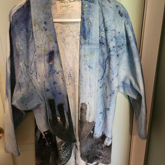 Vintage Hand Painted Denim Jacket - Picture 1 of 4